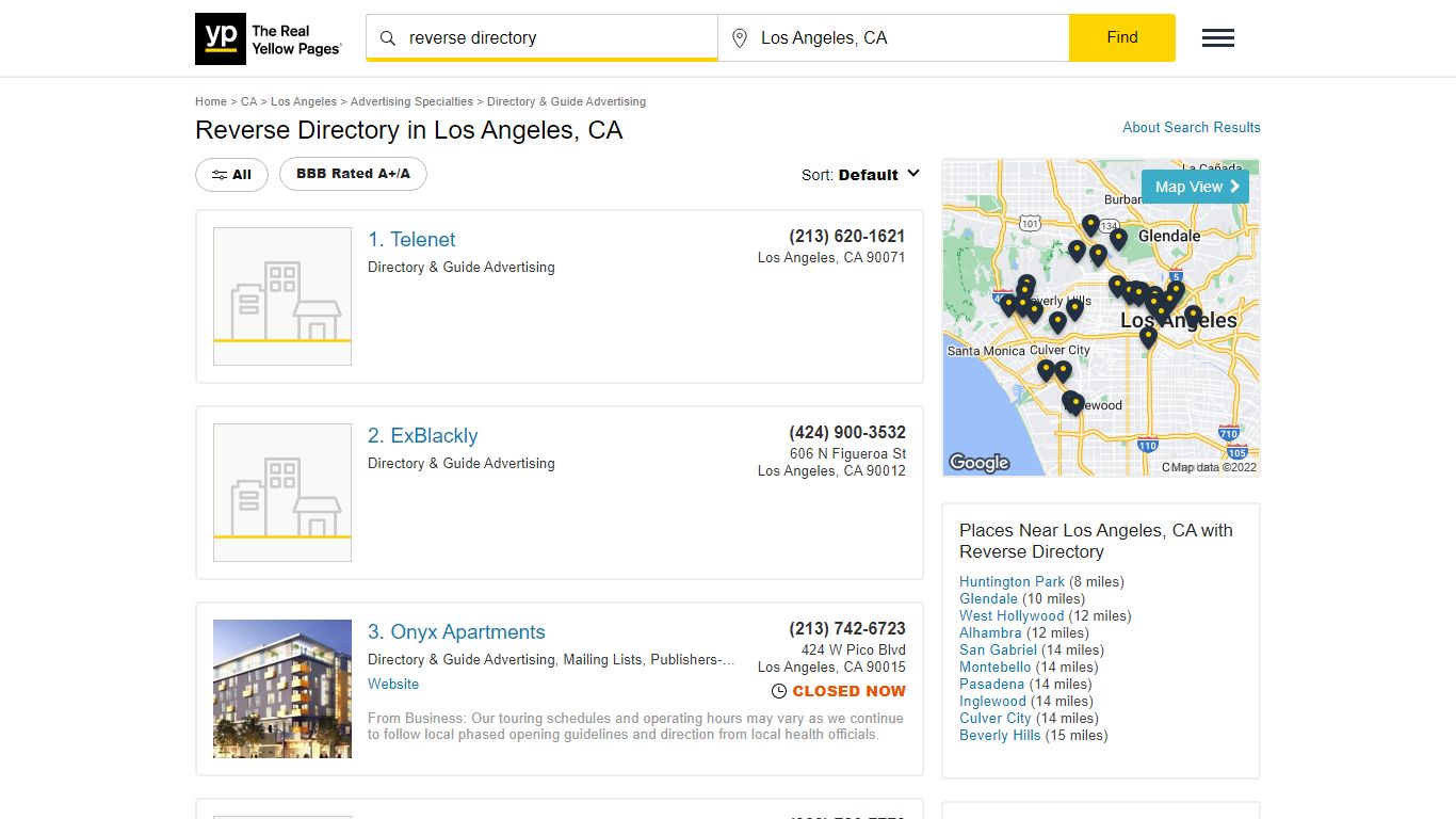 Reverse Directory in Los Angeles, CA - yellowpages.com